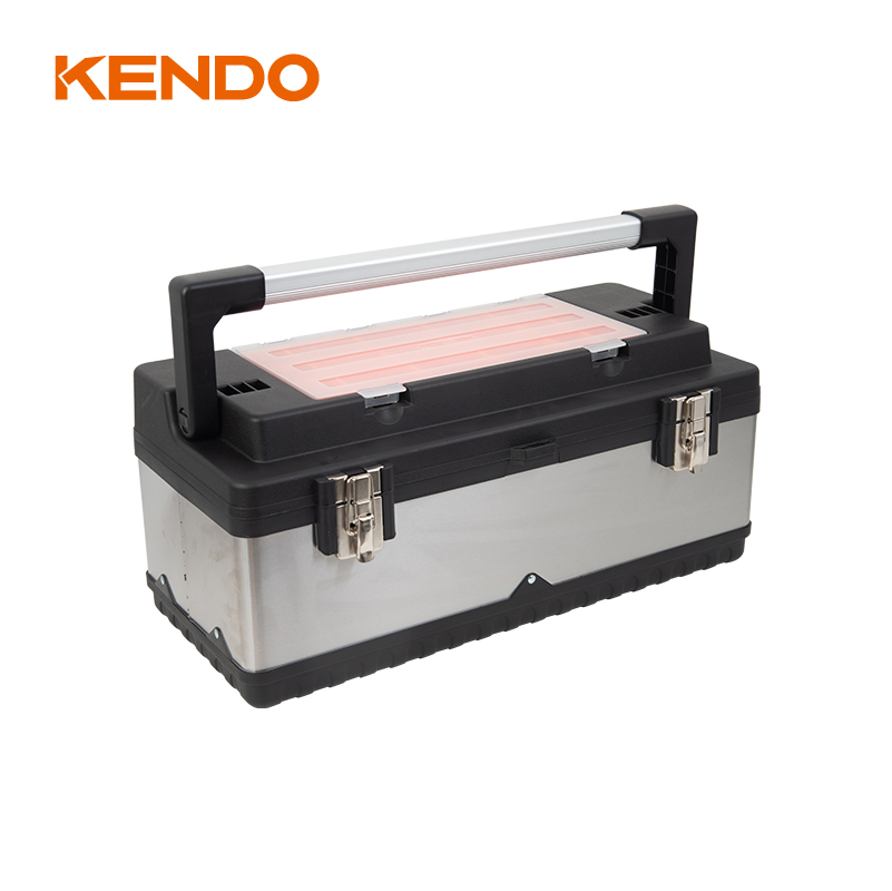 (23-1/5')59cm 플라스틱 및 강철 스테인레스 도구 상자