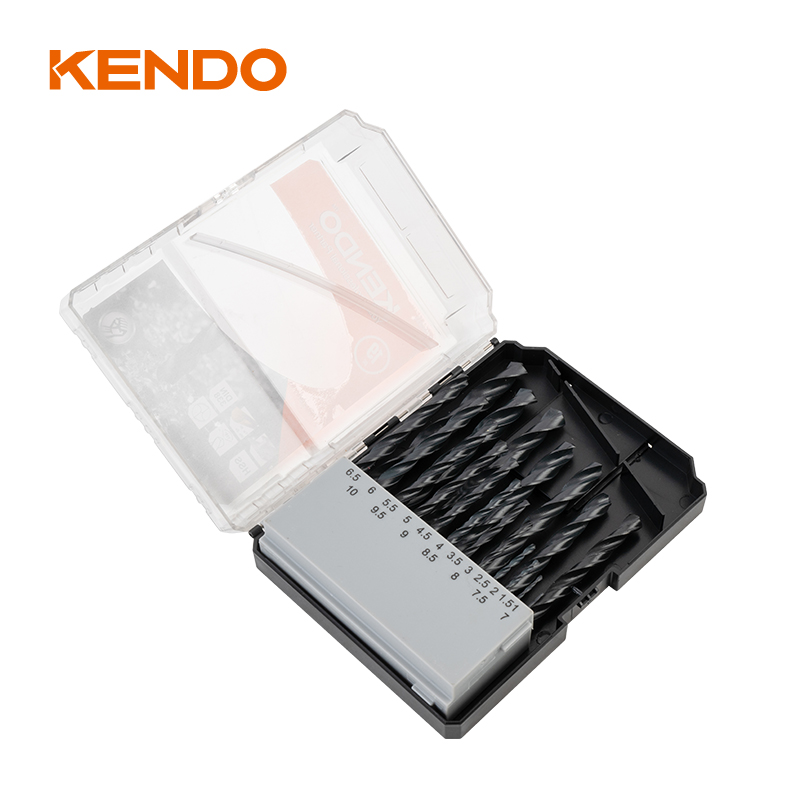 19개 HSS 트위스트 드릴 비트, 단조 및 블랙 마감