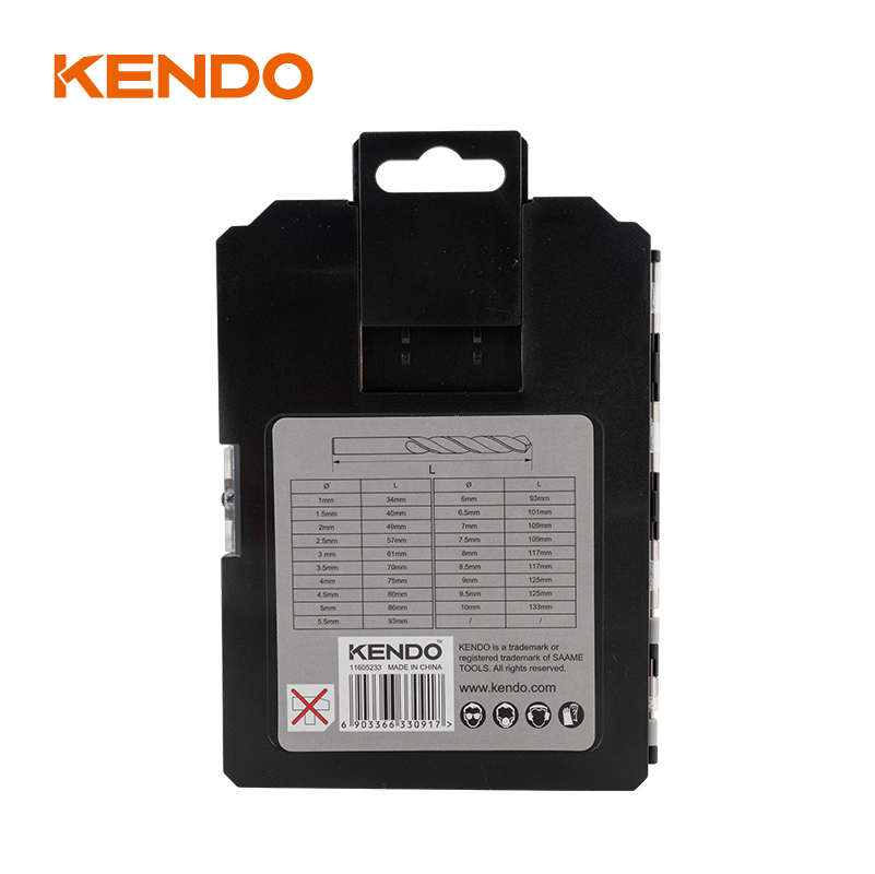 19개 HSS 트위스트 드릴 비트, 단조 및 블랙 마감