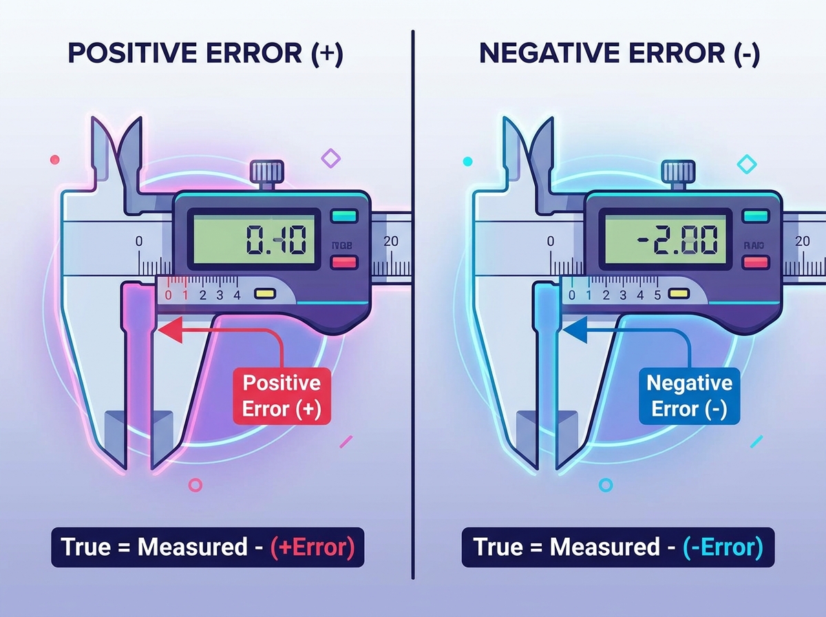 Vernier Caliper Zero 오류 확인 및 식별 프로세스