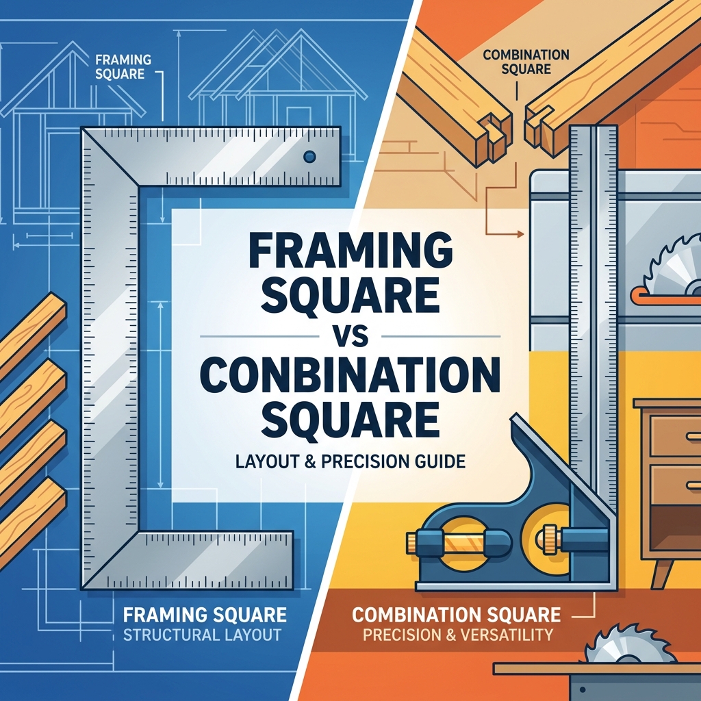 프레이밍 스퀘어(Framing Square)와 콤비네이션 스퀘어(Combination Square): 어떤 것이 레이아웃 작업에 적합합니까?